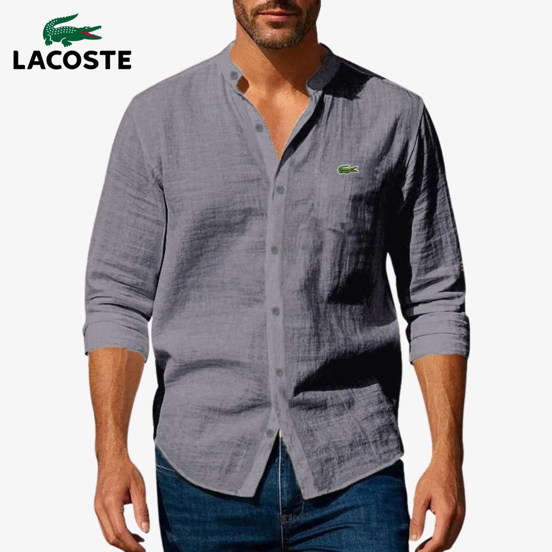 LACOSTE – Elegant shirt with a stiff collar