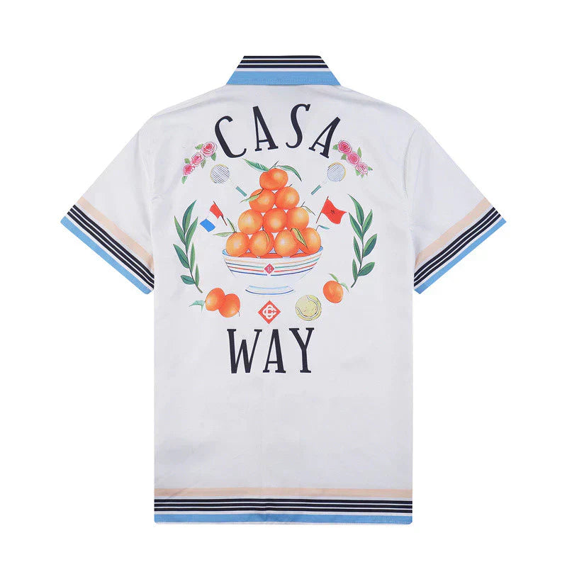 Casa Way Grand Prix Riviera Silk Shirt & Shorts Set