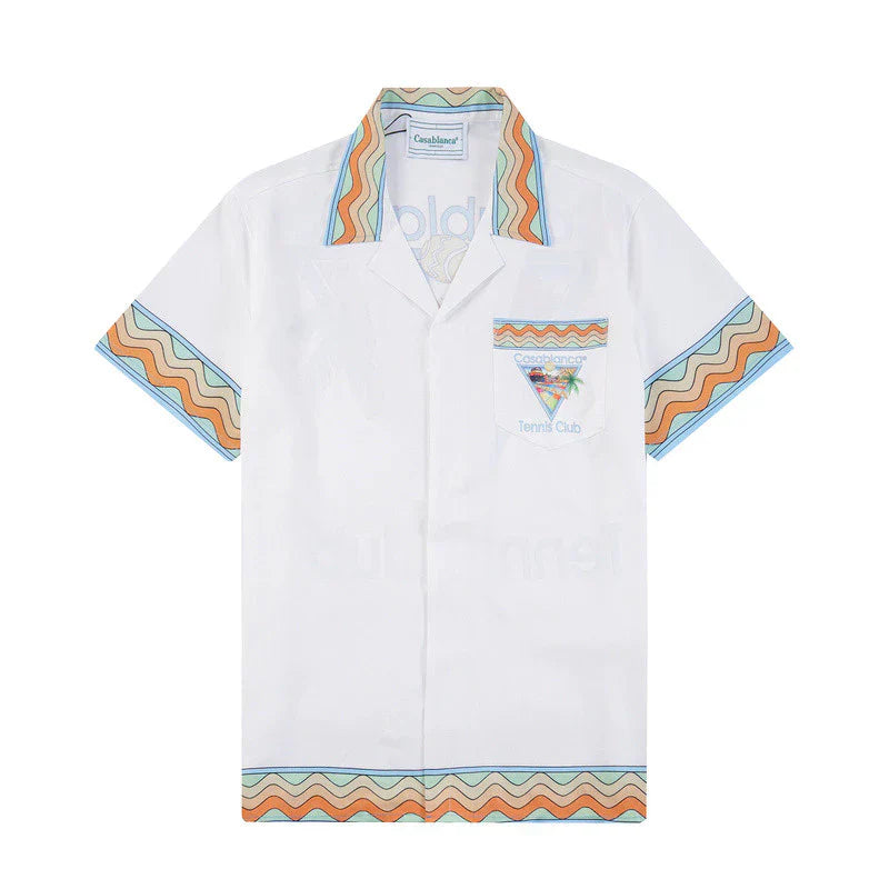 Casa Tennis Club Santorini Horizon Silk Shirt & Shorts Set