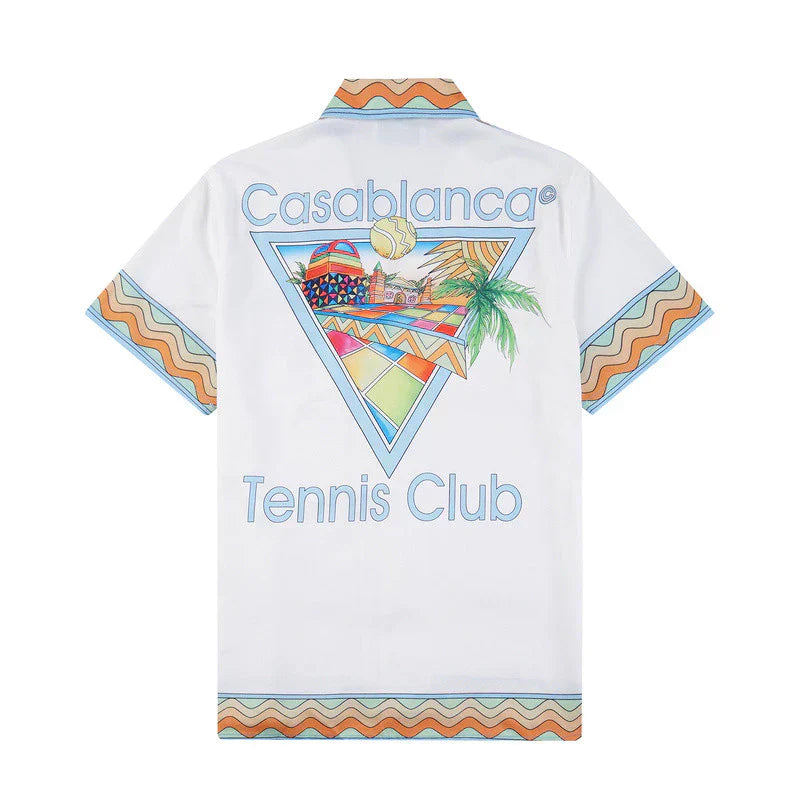 Casa Tennis Club Santorini Horizon Silk Shirt & Shorts Set