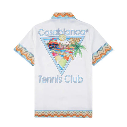 Casa Tennis Club Santorini Horizon Silk Shirt & Shorts Set