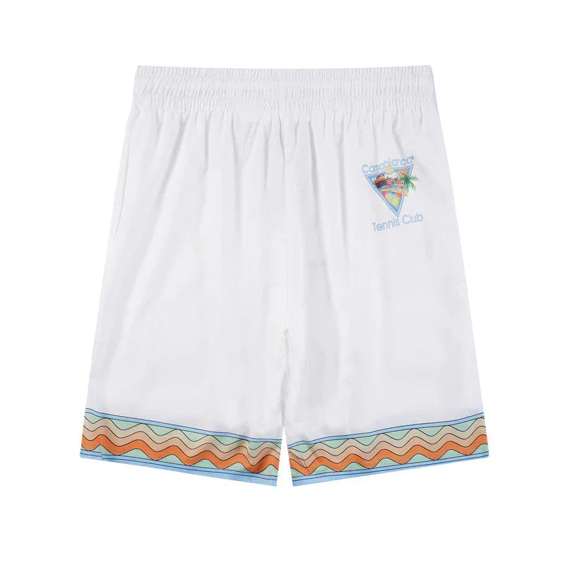 Casa Tennis Club Santorini Horizon Silk Shirt & Shorts Set
