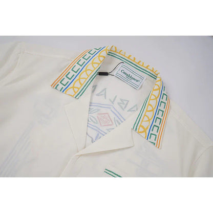Casa Tennis Club Sunset Coastline Silk Shirt & Shorts Set