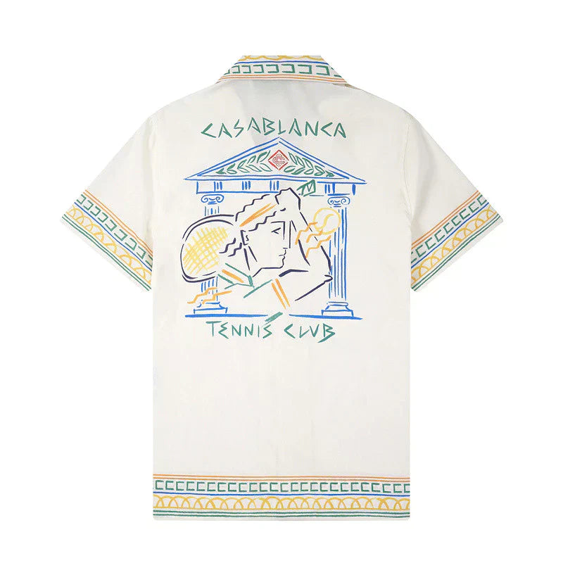 Casa Tennis Club Sunset Coastline Silk Shirt & Shorts Set