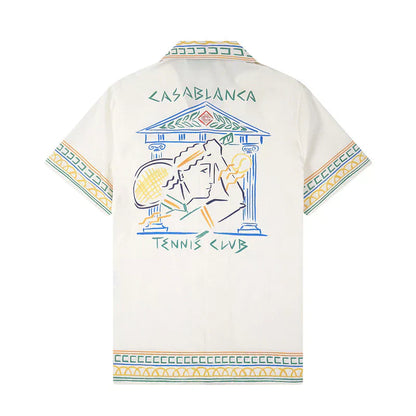 Casa Tennis Club Sunset Coastline Silk Shirt & Shorts Set